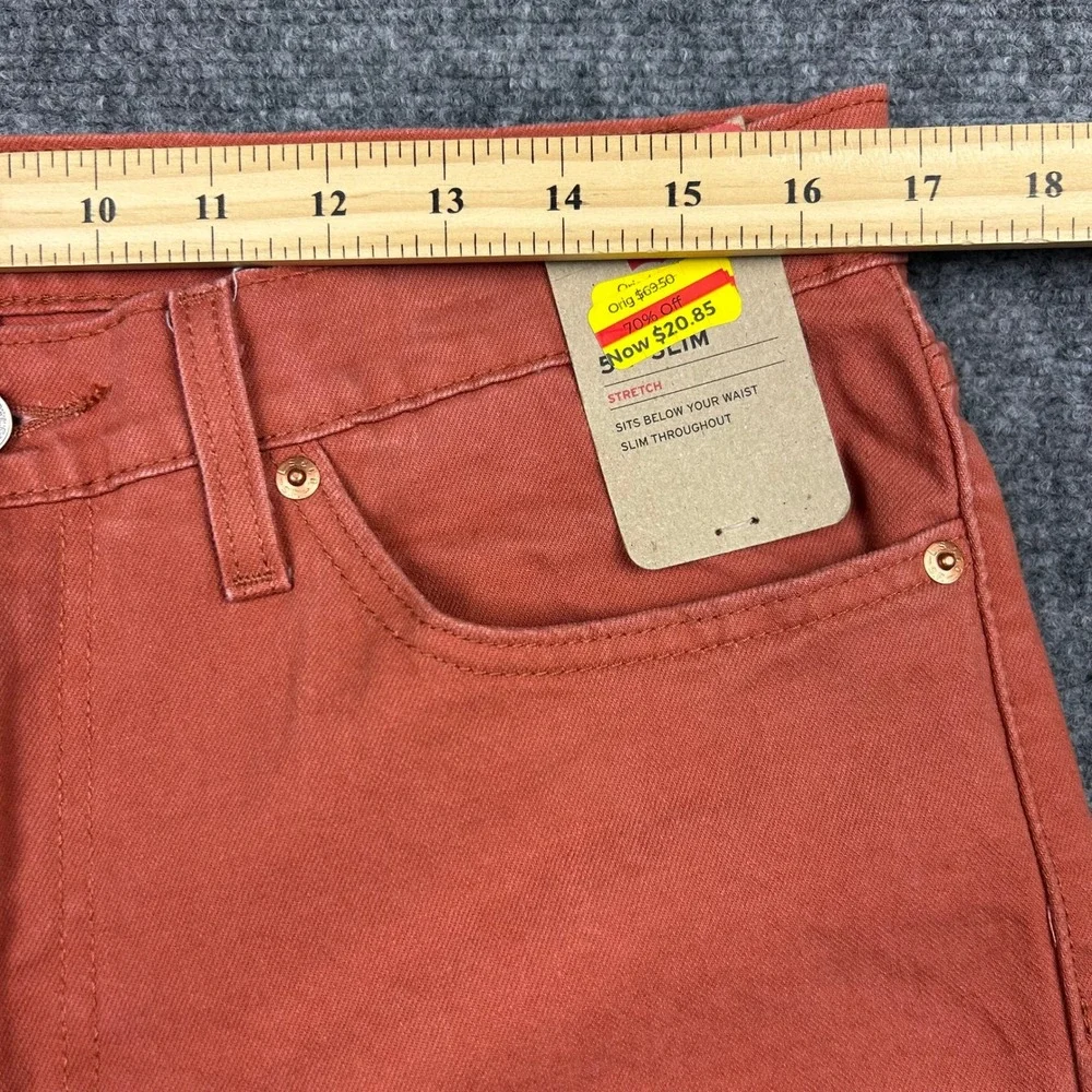 Levis 511 Slim Jeans Mens 36x34 Etruscan Red (Orange) Stretch Twill Pants